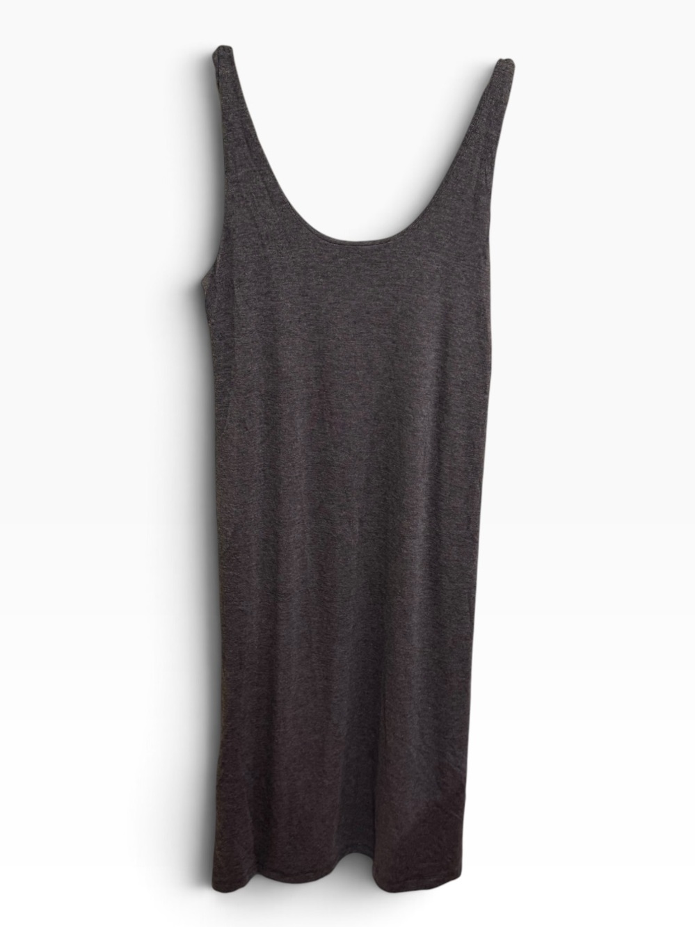 Zenana Charcoal Gray Scoop Neck Sleeveless Knit Tank Dress Sz S